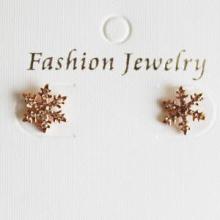 Snow Flake Earrings, Decorated with Rhinestones