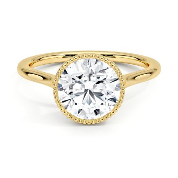 18K Gold Round Lab Diamond Engagement Ring Bespoke