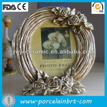 personality round flower resin engraved photo frames