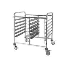 Restauran Stainless steel Double Line Pan Trolley