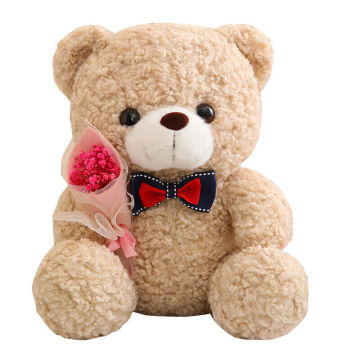 Fluffy Fat Bear Plush Valentine's Day Gift: Teddy Bear with Roses