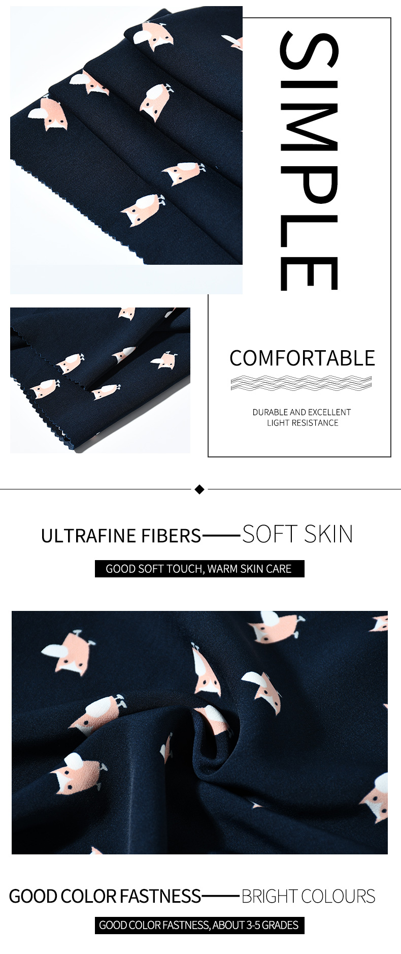 100% polyester fursan fabric dress pants fabric