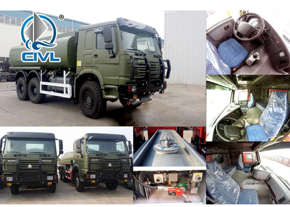 Φορτηγό βυτιοφόρων 6x6 12 6x6 Fuel Tanker Truck 12