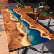 Wooden Epoxy Resin Dining Wooden Top Coffee Table