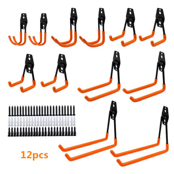 12pcs Heavy Duty Dipped Metal Wall Garage Hook