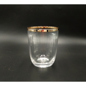 gold rim martini glass prosecco cup with ribbed