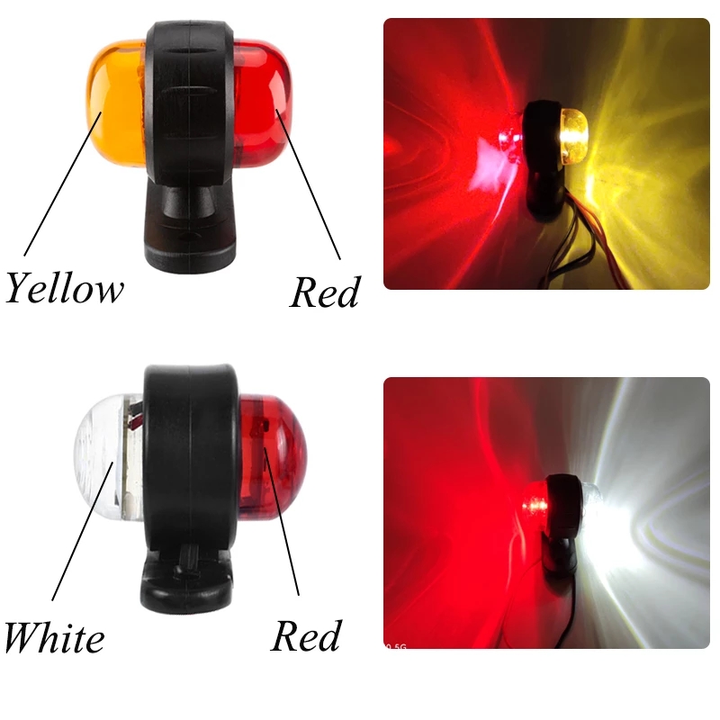 Side Marker Light External 12V 24V Replacement Parts Mini Durable Trailer Truck Universal Safety Turn Signal Warning Red