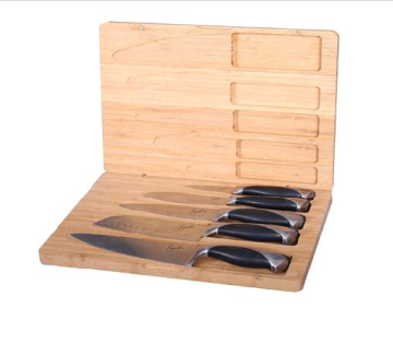 Bamboo knife storage box for 5 knives