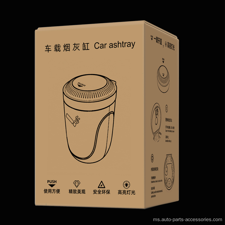 Ashtray Plastic Plastic Ashtray dengan lampu LED