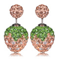 Boucle d’oreille de Gem tchèque boucle d’oreille Double taille Shamballa Anti allergie