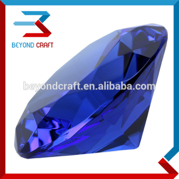 100mm Crystal Glass Gem Diamond Shape Paperweight in Blue