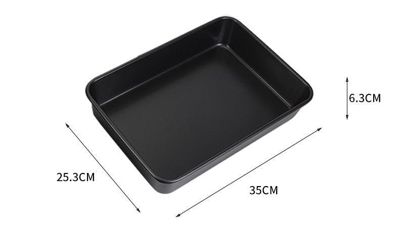 13”rectangular carbon steel cake pan-black 01