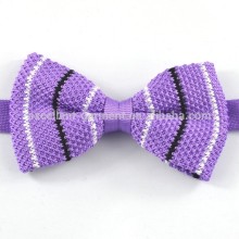 purple color knitted ready-made bowtie