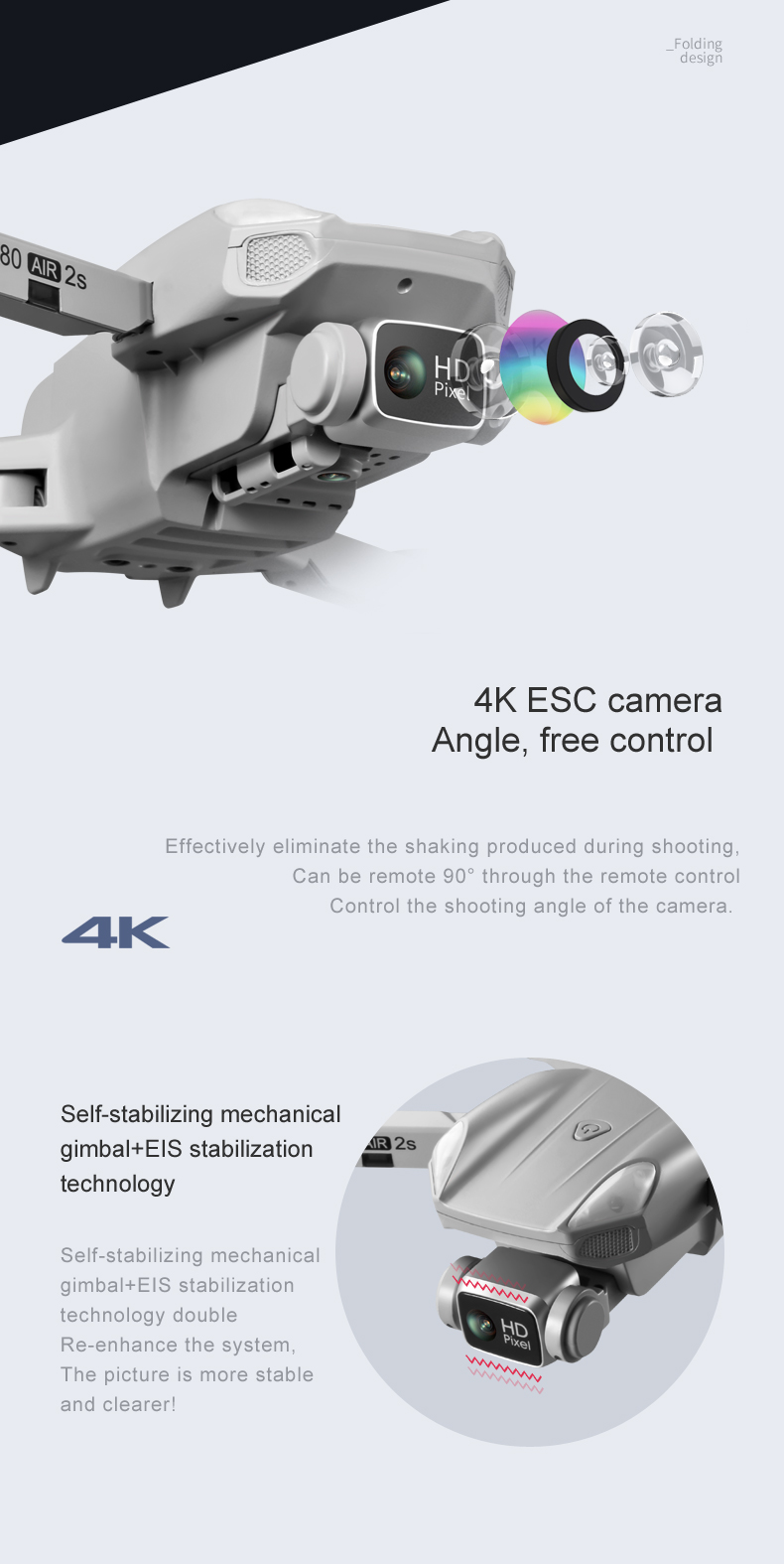 New K80 Air 2S GPS Drone 4K Professional drone Camera Aerial Photography Brushless Motor Foldable Four-Axis