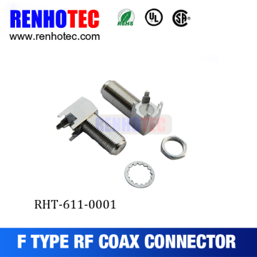 f female connector right angle pcb mount terminal connector