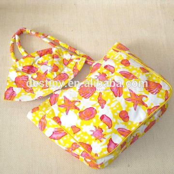 handbag decorated conch pattern Hat tote canvas beach bag