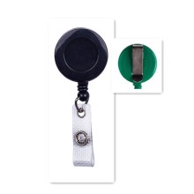 Solid Color Round Badge Reel w/ Belt Clip & Reinforce Vinyl Strap