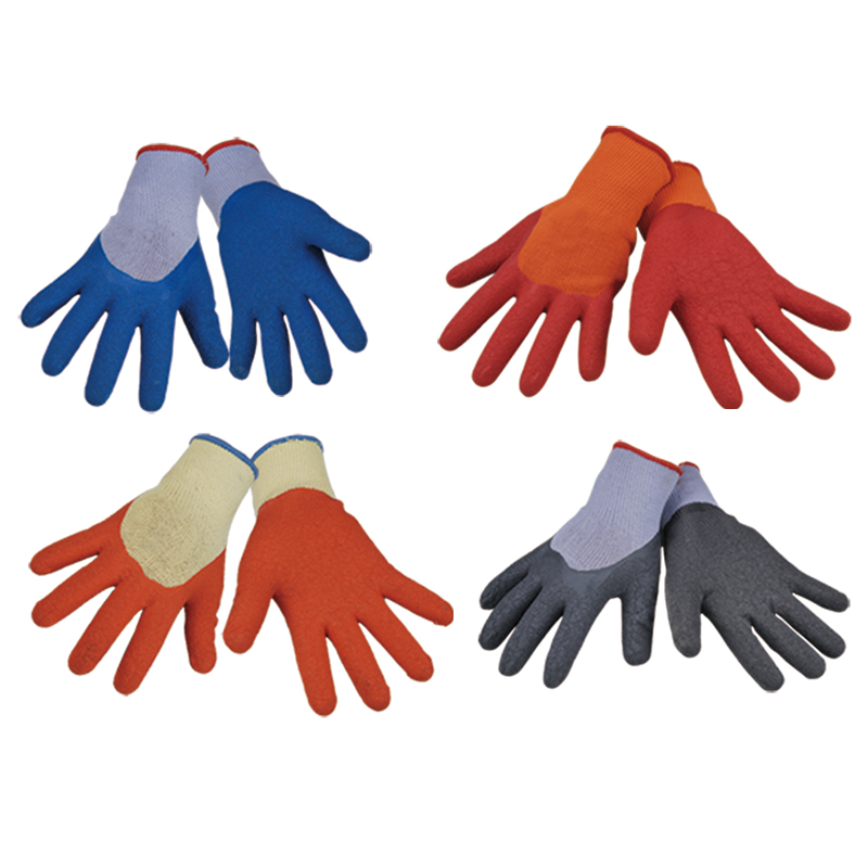 cotton knit safety work glove with latex coated