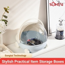 Cradle-Style Clear Storage Box with Wheels