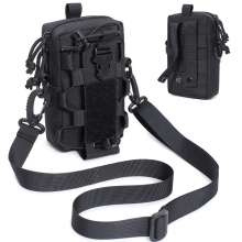 Tactical Molle Pouch: Compact EDC Tool Bag for Hiking with Shoulder Strap