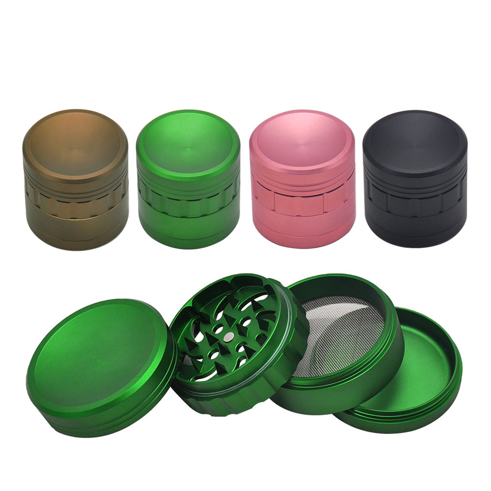 Aluminum 50MM 4 Piece Classic Style Weed Grinder Herb Grinder With Sharp Shark Teeth Herb Crusher Smoking accessories