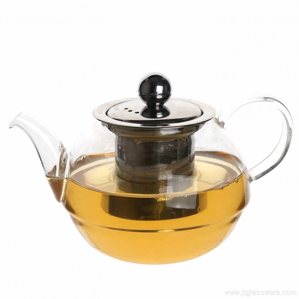 600ml Handmade Glass Teapot With Stainless Steel Infuser