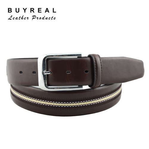 Fashion Men Genuine Leather Belt wih Metal Buckle 40MM Wide Belt Waistband