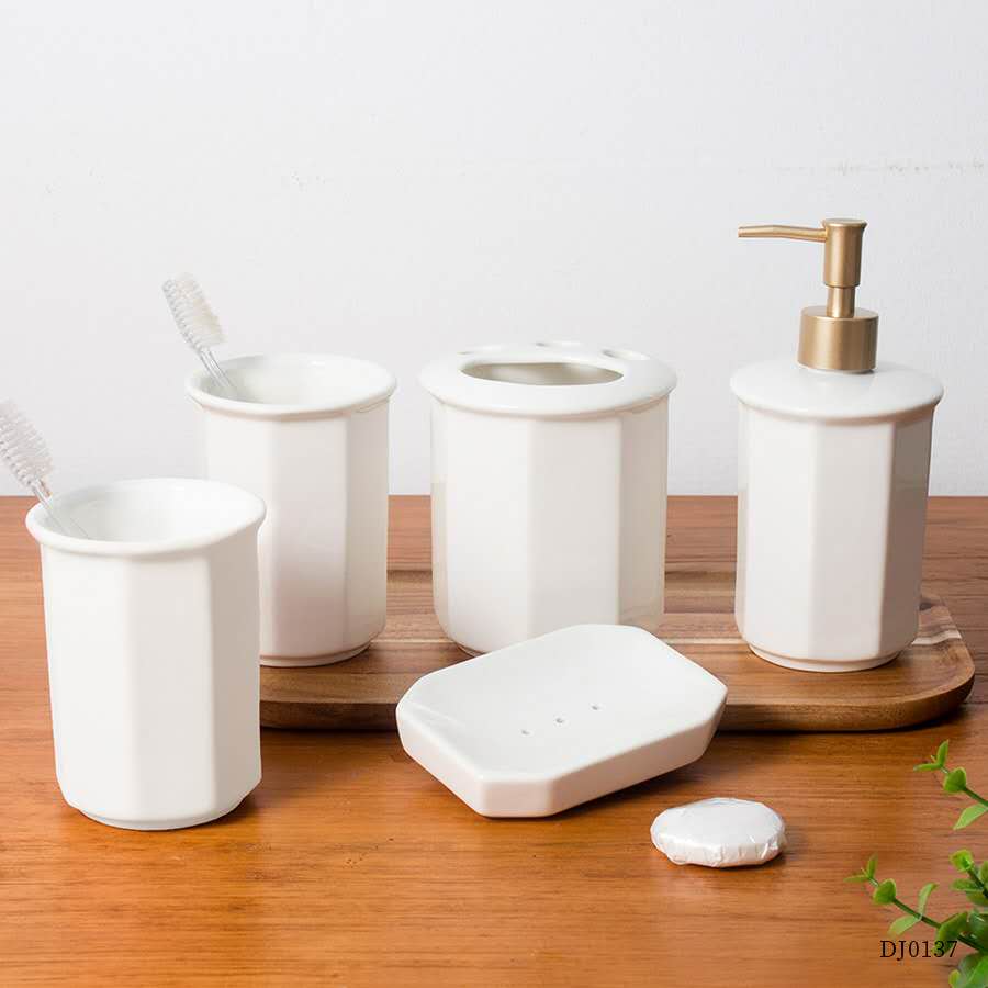 세라믹 워시 세트, 컬러 글레이즈 욕실 5 종 욕실 세트