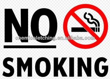 Brushed stainless steel no smoking signs