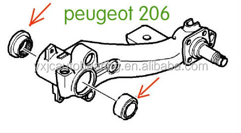 5132.72 / 5132.65 Peugeot 206 Zestaw osi tylnej łożyska DB70216