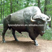 big size classic European bronze bull bison attack statue for outdoor street park piazza decoration