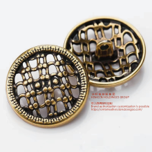 Classic fashion mesh hollow round metal buttons retro decorative highlights of suits and tweed jackets