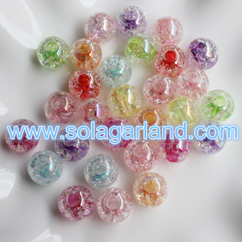 12MM Acrylic Crystal Crack Beads Loose Spacer Charms Round Beads For Jewelry Making