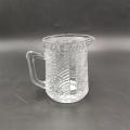 Embossed glass creamer with glass handle