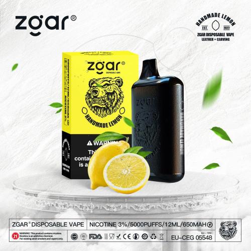 Caja de vape desechable de tallado de cuero de cigor electrónico zgar