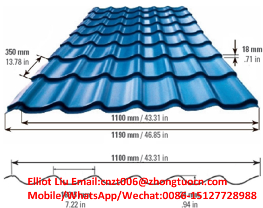 High-end roof tile roll forming machine 1