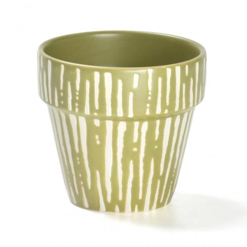 4.5 inch ceramic stripes small flower pot