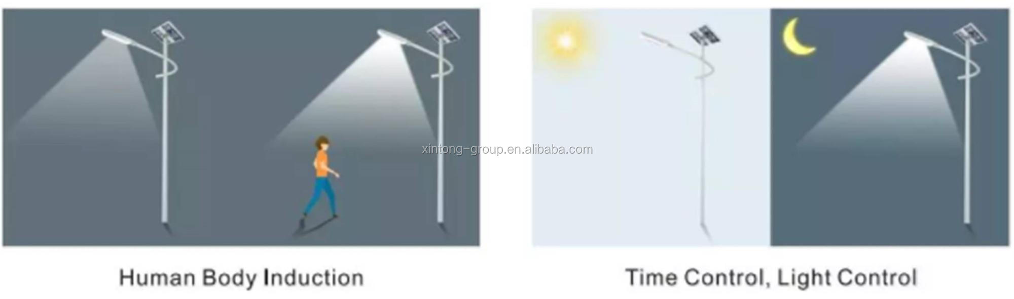 100w motion sensor solar street light charge control with photocell