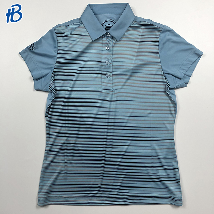 Polo de polo azul personal de golf negro stripe