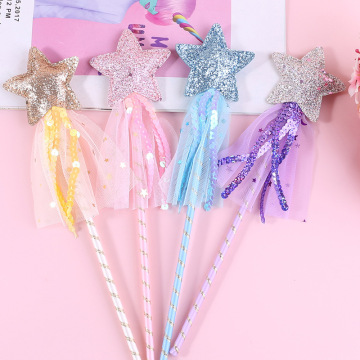 Princess Glitter Star Wands - Fairy Party Dress-up Props for Kids