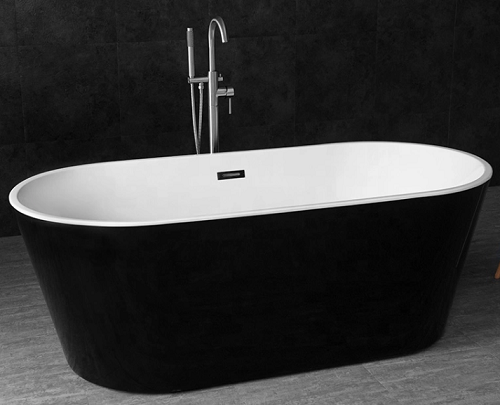 Heated Jetted Freestanding Tub Black Freestanding Acrylic Bathtubs in Germany