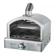 Outdoor Oven 2 in 1 Tabletop BBQ Grill and Gas Pizza Oven Combo with Glass Door