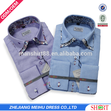 Men dress shirt double collar design classic men office shirt