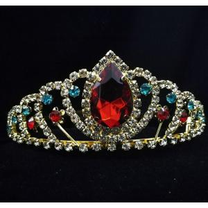 Big Red Stone Birthday Crown Tiaras For Children