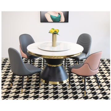 Light Luxury Dining Table With Turntable Home Table