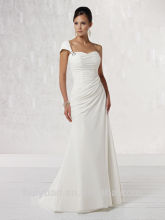 white chiffon one shoulder elegant christmas party formal evening dress