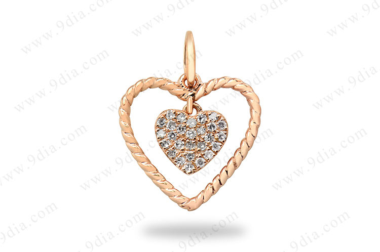 Meilleurs produits de vente en collier coeur en or rose 14k