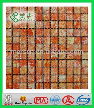 MSV6016 Wholesale hand made mosaic Flower decor mosaic yellow mosaic glass pattern