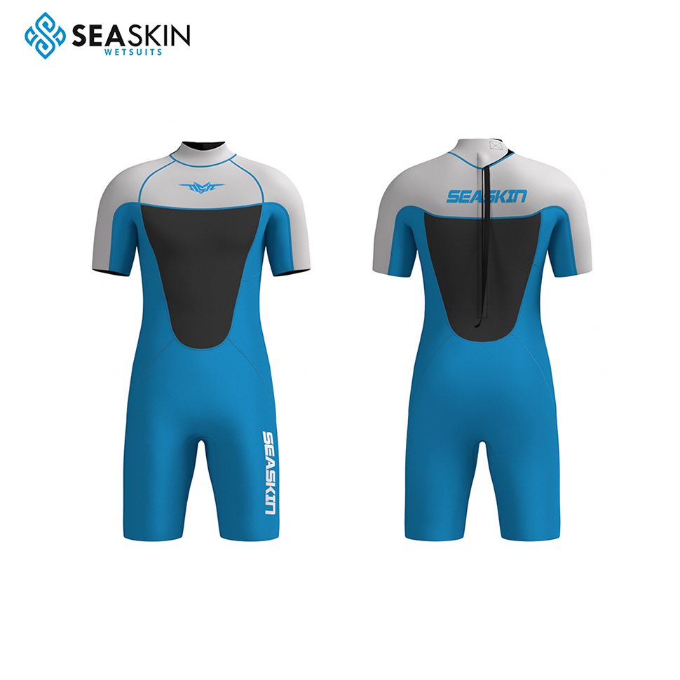 Seaskin 3mm Neoprene Men Men Traje de neopreno с коротким рукавом спинкой на молнии