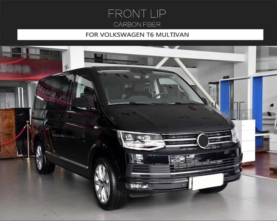 Carbon Fiber T6 Front Bumper Lip Splitter Chin for Volkswagen VW T6 Multivan 2015 - 2020